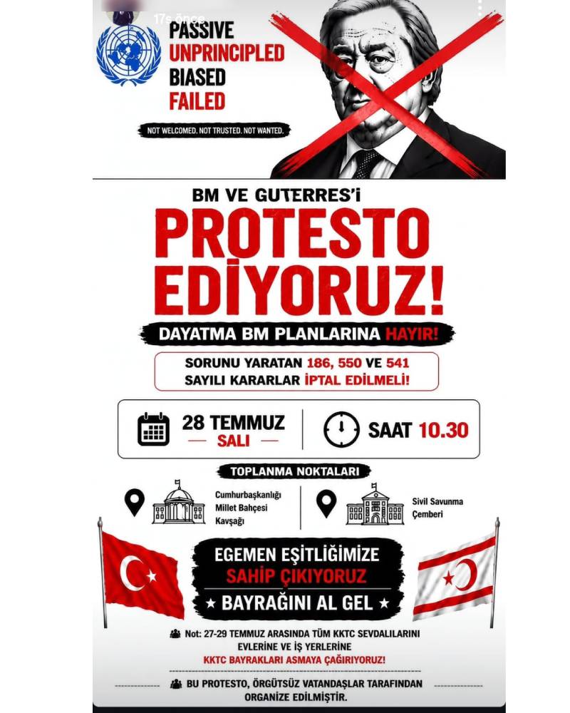 Örgütsüz vatandaşlar Guterres’i protesto edecek