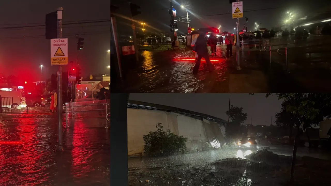 İstanbul'da sağanak yağmur hayatı durdurdu